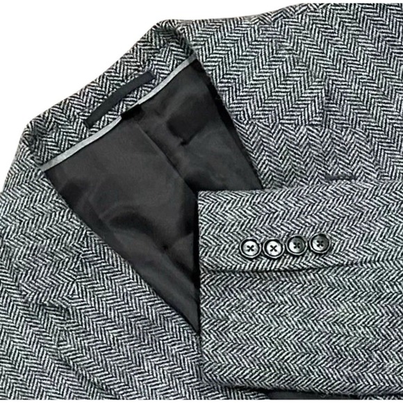 J.Crew Ludlow Slim Moon British Cloth Blazer Sport Coat 40R Gray Herringbone - Picture 1 of 12